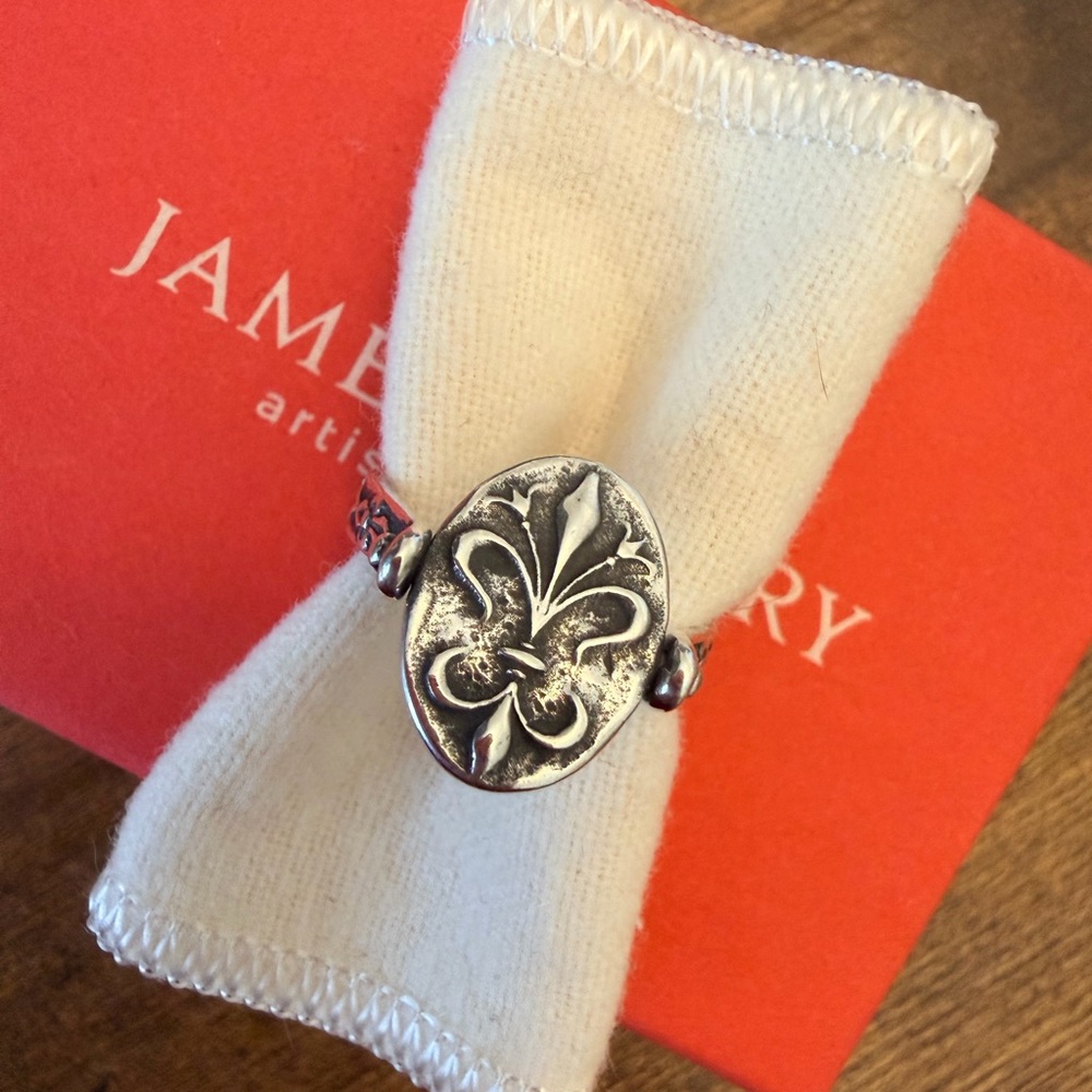 Retired Rare James Avery Silver Fleur-de-Lis Spinner Spinning Ring Sterling Sz 7